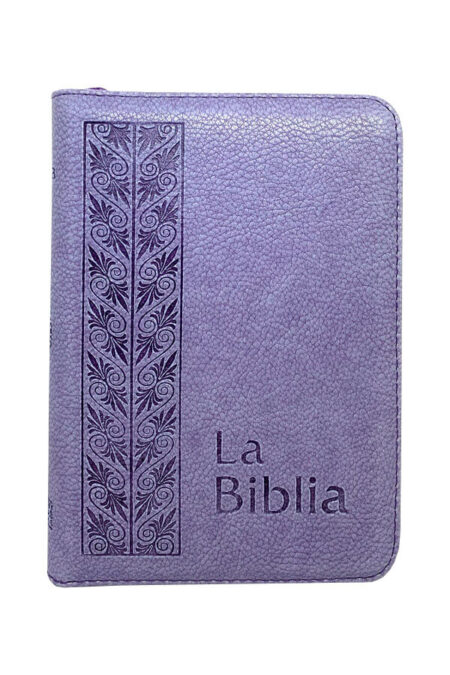 La Biblia Traducción Lenguaje Actual TLA con cierre, tamaño compacta (pequeño), imitación piel, lila