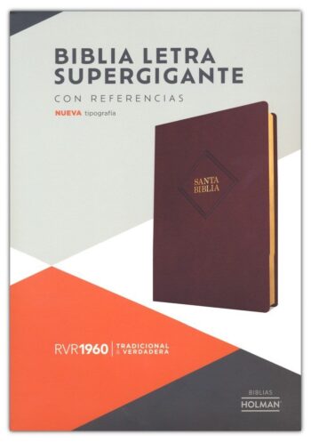 Santa Biblia - Letra Supergigante - RVR60 - Marrón, piel fabricada y índice - Con referencias